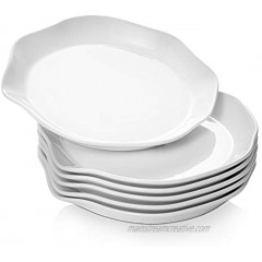 DOWAN 10" Salad Plates Ceramic Dinner Plate Set of 6 Serving Plates for Pasta Salad Sandwiches Steak