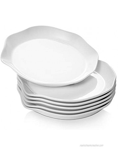 DOWAN 10 Salad Plates Ceramic Dinner Plate Set of 6 Serving Plates for Pasta Salad Sandwiches Steak