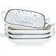 JDZTC Square Pasta Bowls Salad Plates Baking Dishes Dinner Dessert Plate Porcelain with Handles set of 4,Terrazzo Color