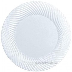 Kaya Plastic Swirl Rim Appetizer Salad Plates 7.5" Round | Clear | Pack of 10