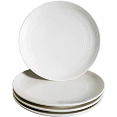 Kota Japan Tableware Elegant 10 Inch Premium Embossed Fine China Porcelain Ceramic Plate or Dish for Every Meal Steaks Salad Pasta or Cakes. Quality 4 Piece Set for Breakfast Lunch and Dinner!