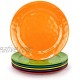Melamine Plates Set of 6 8-inch 100% Melamine Salad Plates for Everyday Use Break-resistant and Lightweight  Multicolor