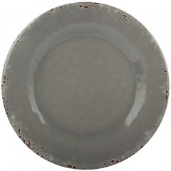 Melange 6-Piece Melamine Salad Plate Set Rustic Collection |Light Grey