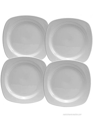 Oneida Chef's Table Porcelain 8-Inch Square Salad Plates in White Set of 4