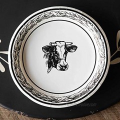 Park Hill Collection EAP91007 Black and White Paper Salad and Dessert Plates Set of 8 Cow 10 inches Diameter