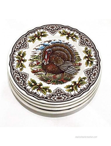 Royal Stafford Thanksgiving Turkey Dinnerware Sets Set of 4 Salad Plates