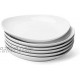 Sweese 151.001 Porcelain Dessert Salad Plates 7.8 Inch Set of 6 White