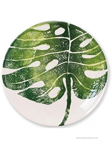 Vietri Into the Jungle Monstera Leaf Salad Plate