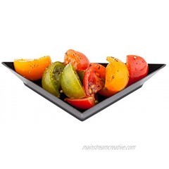 4 x 2 Inch Mini Appetizer Plates 100 Disposable Triangle Plates Serve Hors D'oeuvres Samples or Snacks For Parties or Catering Black Plastic Mini Dessert Plates Restaurantware