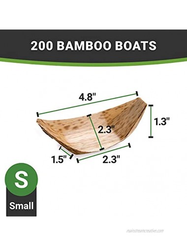 4.7 Inch Disposable Bamboo Tableware 100 Compostable Bamboo Boats Biodegradable Round Natural Bamboo Biodegradable Bamboo Plates Small For Parties Or Catering Restaurantware