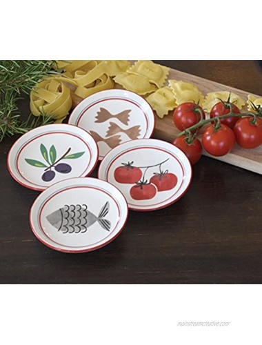 Boston International Ceramic Dipping Dishes Set of 4 Antipasto