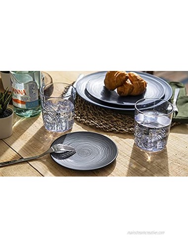 bzyoo BPA-Free Dishwasher Safe 100% MelamineAppetizer Plates Small Plates Set Best for Casual dining Indoor and Outdoor Dining Party Environmental Friendly 6 PCS set Organica Black