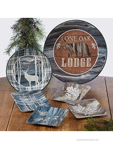 Certified International Fluidity Lodge 6 Canape Luncheon Plates Set of 4 Assorted Designs,