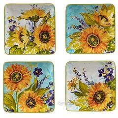 Certified International Sun Garden 6" Canape Luncheon Plates Set of 4 Multicolor