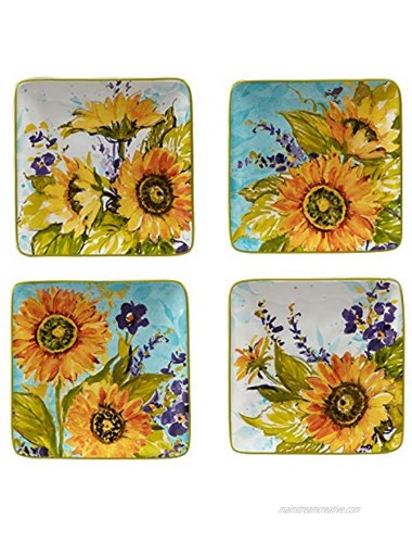 Certified International Sun Garden 6 Canape Luncheon Plates Set of 4 Multicolor
