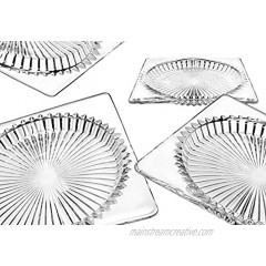 Crystal Prism Canape Appetizer Salad Dessert Plate Set of 4 6 inches