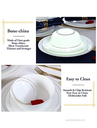 DUJUST 1st-Class Bone-china Appetizer Plates Set 4-inch White Dessert Plates in Gold Trim Bone-china Porcelain Small Plates for Ice Cream Soy Sauce Dipping Sauce Plates Fridge Safe Set of 4