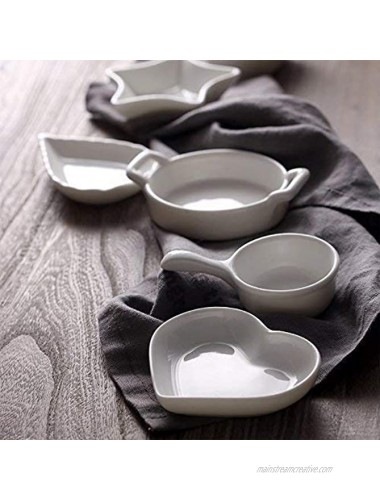 Heart-shaped Multipurpose Ceramic Sauce Dish Seasoning Dishes Sushi Dipping Bowl Appetizer Plates Serving Dish Saucers BowlSet of 10