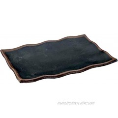 Japanese Style Tenmoku Rectangular Melamine Plate Black Stone Matte Finish 8.5 x 5.75 x 1