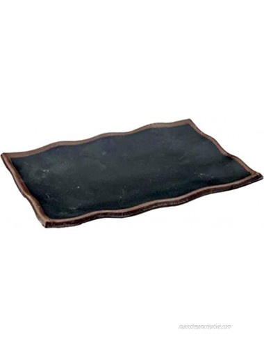 Japanese Style Tenmoku Rectangular Melamine Plate Black Stone Matte Finish 8.5 x 5.75 x 1