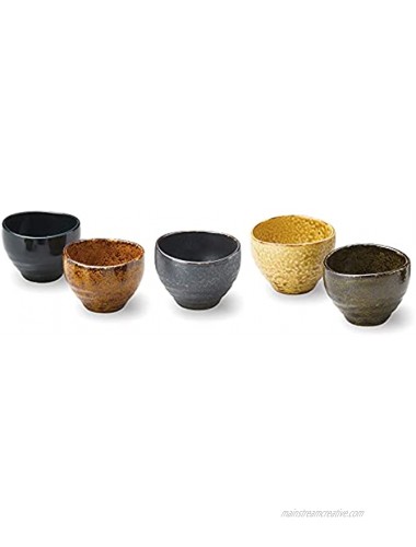 KIKYOUYA Janpanese Appetizer Bowls Set of 5 Made of Porcelain Soil-Durable Small Side Dishes Dinnerware Set for Appetizers Condiments Snacks Dessert
