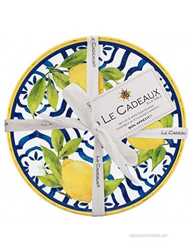 Le Cadeaux 097PAL Palermo Melamine Appetizer Plates Set of 4 Lemon
