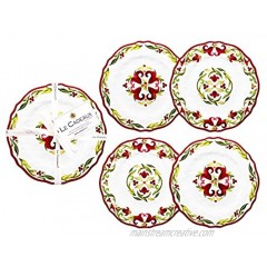 Le Cadeaux Vischio Holiday Collection Melamine Appetizer Plates Set of 4