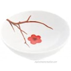 MINH LONG Premium Porcelain Ceramic Dipping Sauce Dish Bowl Set of 6 Pink Ochna Daisy
