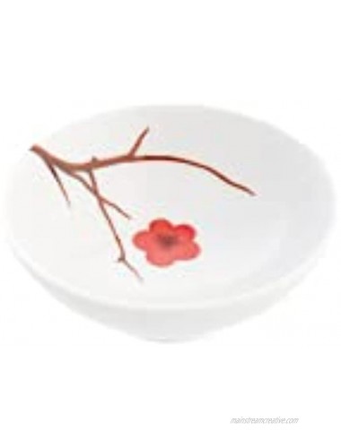 MINH LONG Premium Porcelain Ceramic Dipping Sauce Dish Bowl Set of 6 Pink Ochna Daisy