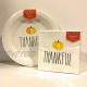 Rae Dunn THANKFUL Thanksgiving Pumpkin Coated Desert Plates 8" 16 Plates + 40 Napkins Set of 2