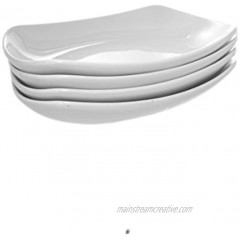 Set 4 White Porcelain Appetizer Sushi Boat Platter Plate Bowls