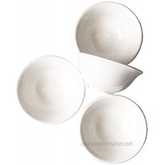 Set of 4 Solid Pure White Simple Asian Chinese Japanese Small Round Porcelain Ceramic Bowls for Tapas Appetizers Sushi Condiment Sauce Dessert Snack Nuts Candy 3.8" inch wide