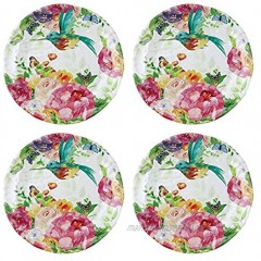 UPware 4-Piece Rose Garden Melamine 6 Inch Serving Plates Appetizer Plates Dessert Plates