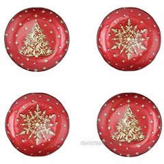 Vietri Festa Glass Cocktail Plates Set of 4 Holiday Tableware Accents Gifts and Decor