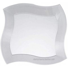 Wave Plastic Appetizer Salad Plates 7 | Clear | Pack of 10