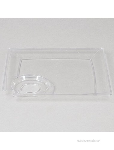 WNA MSCTL Milan Square Cocktail Plate with Cutout Stemware Holder 8.25 x 8.25 Clear Pack of 120