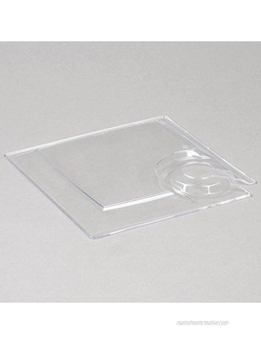 WNA MSCTL Milan Square Cocktail Plate with Cutout Stemware Holder 8.25 x 8.25 Clear Pack of 120