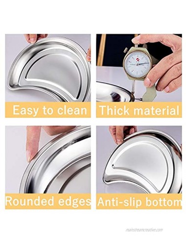 XYLA Stainless Steel Moon Plate Family Dinner Creative Hot Pot Plate Crescent Dish Small Platter Dinner Party Space Saving Plate 2