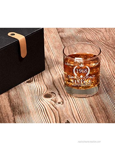 1968 53rd Birthday Gifts for Men Vintage Whiskey Glass 53 Birthday Gifts for Dad Son Husband Brother Funny 53rd Birthday Gifts Present Ideas for Him 53 Year Old Bday Party Decoration