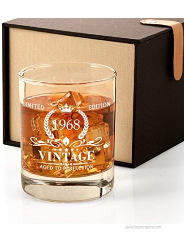 1968 53rd Birthday Gifts for Men Vintage Whiskey Glass 53 Birthday Gifts for Dad Son Husband Brother Funny 53rd Birthday Gifts Present Ideas for Him 53 Year Old Bday Party Decoration
