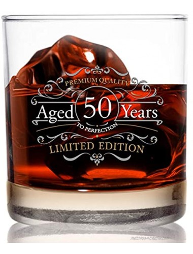 1971 Vintage Edition Birthday Whiskey Scotch Glass 50th Anniversary 11 oz- Vintage Happy Birthday Old Fashioned Whiskey Glasses for 50 Year Old- Classic Lowball Rocks Glass- Birthday Reunion Gift