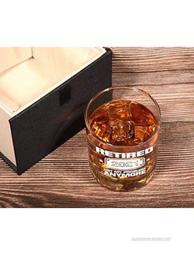 2021 Retirement Gifts for Men Funny Retired 2021 Not My Problem Any More Whiskey Glass Gift Happy Retirement Gifts for Office Coworkers Boss Dad Husband Brother Friends