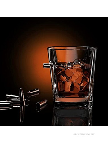 Bariho Bullet Whiskey Glasses Set of 2,Unique 9.1 oz Bullet Shot Glasses Gifts for Men Dad and Husband for Birthday or Anniversary