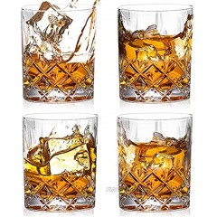 Bedoo Crystal Old Fashioned Whiskey Glasses Set of 4 11 Oz Rocks Whiskey Glasses in Luxury Gift Box Bourbon Glasses for Drinking Scotch Whisky Cocktail Cocktail Tumblers Bar Glasses