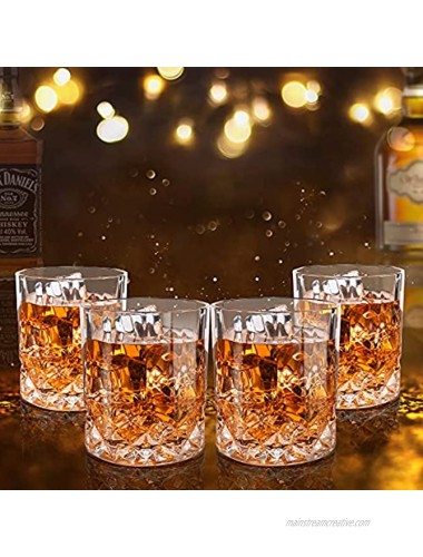 Chrider Whiskey Glasses Set of 4 11 OZ Rocks Glasses in a box filled with pearl cotton inside Old Fashioned Glasses for Scotch Cocktail Rum Bourbon and Liquor Classic Clear Barware for Men Women