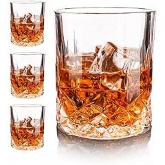 Chrider Whiskey Glasses Set of 4 11 OZ Rocks Glasses in a box filled with pearl cotton inside Old Fashioned Glasses for Scotch Cocktail Rum Bourbon and Liquor Classic Clear Barware for Men Women