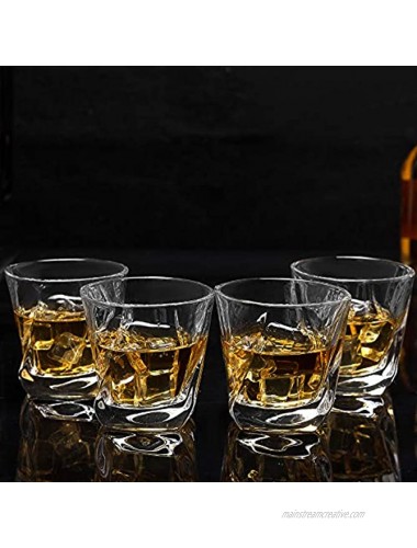 Crystal Whiskey Glass 7 Oz Set of 4 Old Fashioned Lowball Tumblers for Bourbon Scotch Cocktail Whisky Rum Liquor Vodka KANARS Rocks Barware Unique Gifts For Men Women Dad