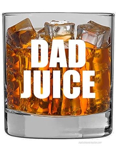Dad Gifts Funny -Dad Juice Whiskey Glass 11oz Fathers Day Gift Idea from Daughter Son Wife Bourbon Rocks Who Has Everything Cool Expecting Bonus Stepfather Birthday For Men,Best Dad