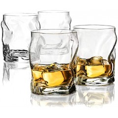 Double Old-Fashioned Whiskey Glasses Set of 4 Whiskey Glass Set 14¼-Ounce Crystal-Clear Cocktail Glasses Barware For Whisky Bourbon Scotch Water Juice Rock Glasses Drinking Glasses Set.