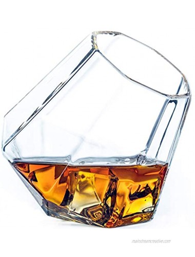Dragon Glassware Diamond Whiskey Glasses Lead-Free Crystal Clear Glass 10-Ounce Comes in Luxury Gift Packaging Set of 2